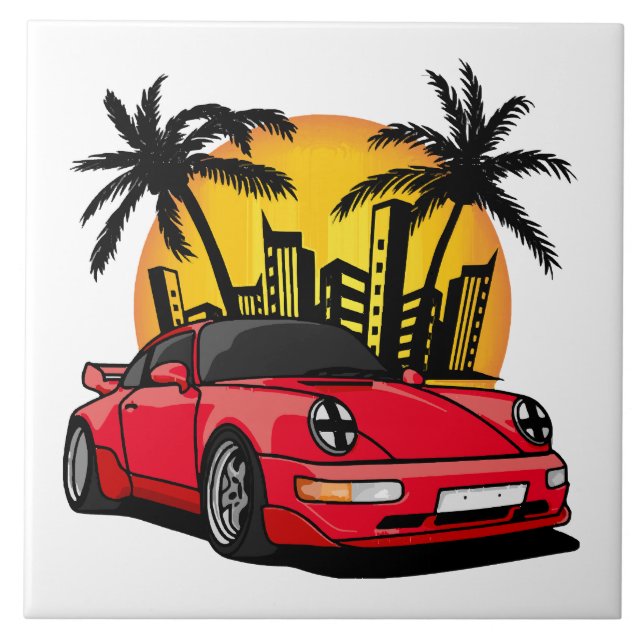 Red Classic Carrera in City Sunset Tile (Front)