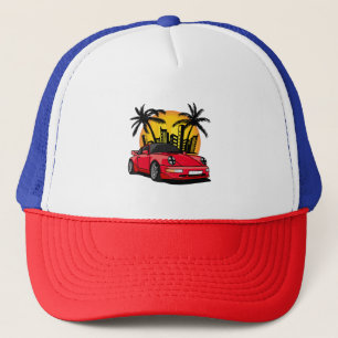 Red Classic Carrera in City Sunset Trucker Hat