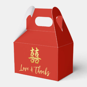 Red classic Chinese wedding love and thanks Favour Box