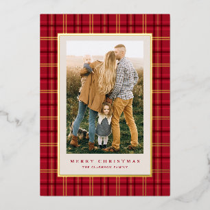 Red Classic Christmas Plaid Three Photo