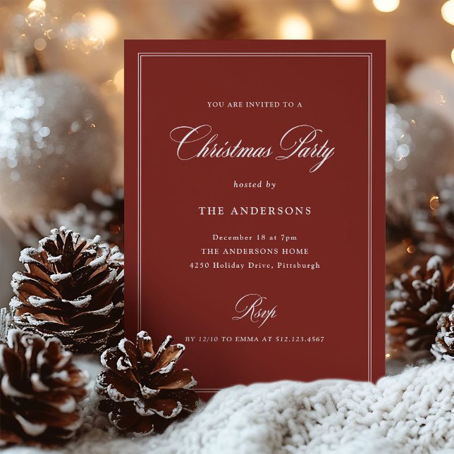 Red Classic Elegance | Christmas Party Invitation (Creator Uploaded)