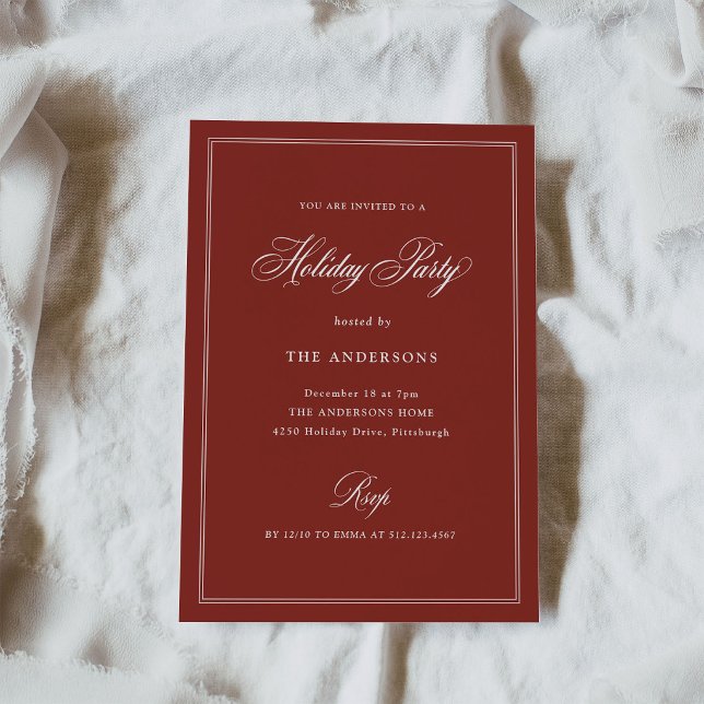 Red Classic Elegance | Holiday Party Invitation (Creator Uploaded)