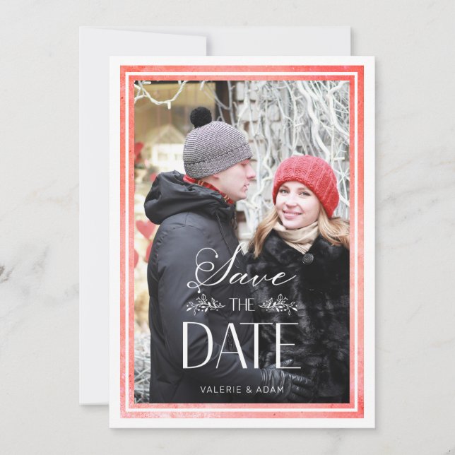 Red Classic Elegant Sophisticated Photo Wedding (Front)