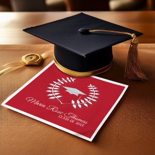 Red Classic Personalised Graduation Napkin