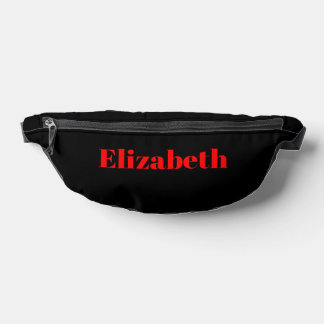 Red Classic Personalised Name | Black Stylish Bum Bags