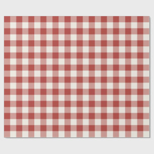 Red Classic Picnic Gingham Check Wrapping Paper