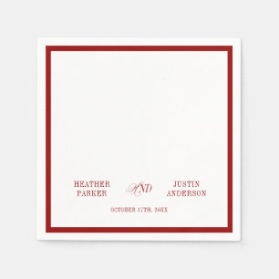 Red Classic Simple Minimalist Wedding Napkin