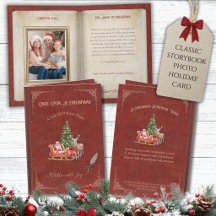 Red Classic Storybook Christmas Family Photo
