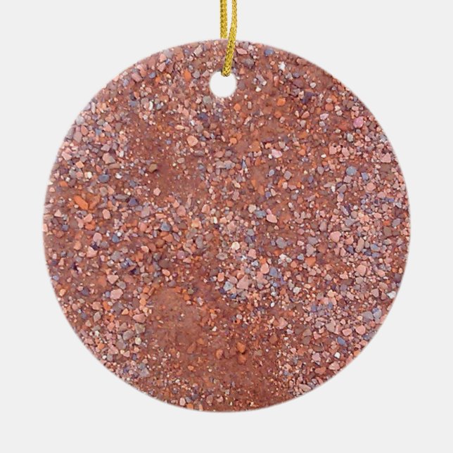 Red Clay Court, Gravel, Shale Stone Brick, Tennis Ceramic Tree Decoration (Front)