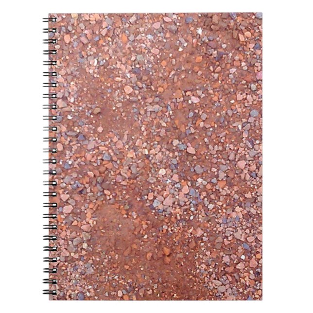 Red Clay Court, Gravel, Shale Stone Brick, Tennis Spiral Notebook (Front)