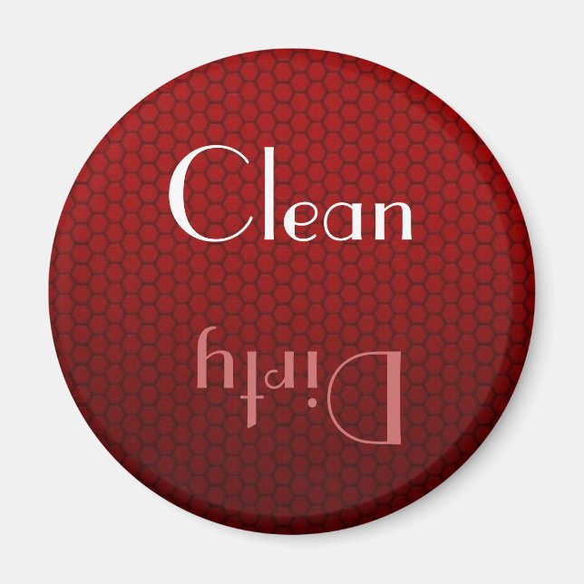 Red Clean and Dirty Dishwasher Magnet (Front)