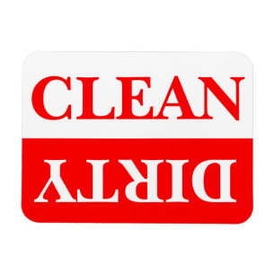 Red Clean and Dirty Dishwasher Magnet