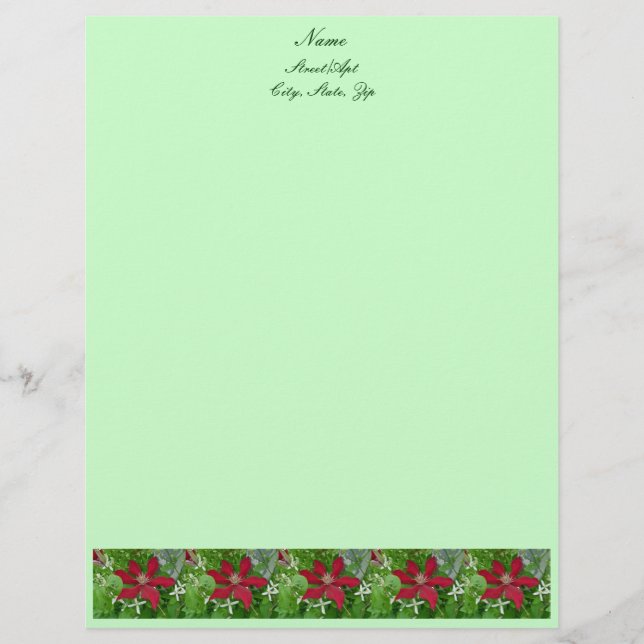 Red Clematis Letterhead Design (Front)