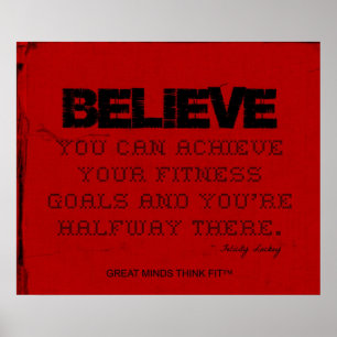Red Cloth Black Thread Fitness Believe Poster