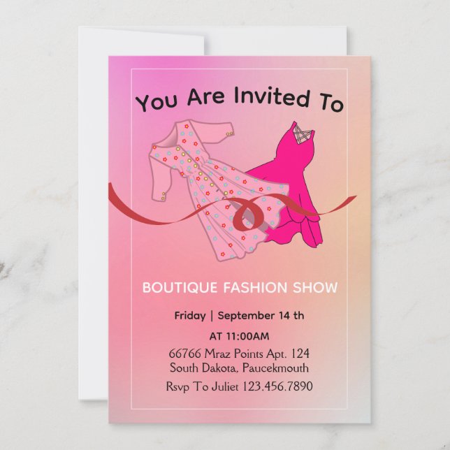 red Clothing Store invitation (Front)