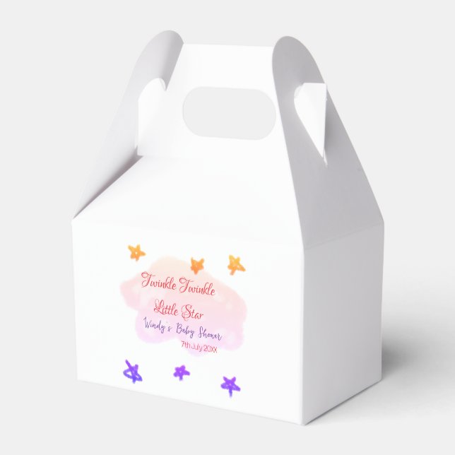 Red clouds twinkle Twinkle Little Star baby shower Favour Box (Front Side)