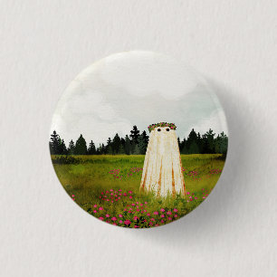 Red Clover Ghost 3 Cm Round Badge