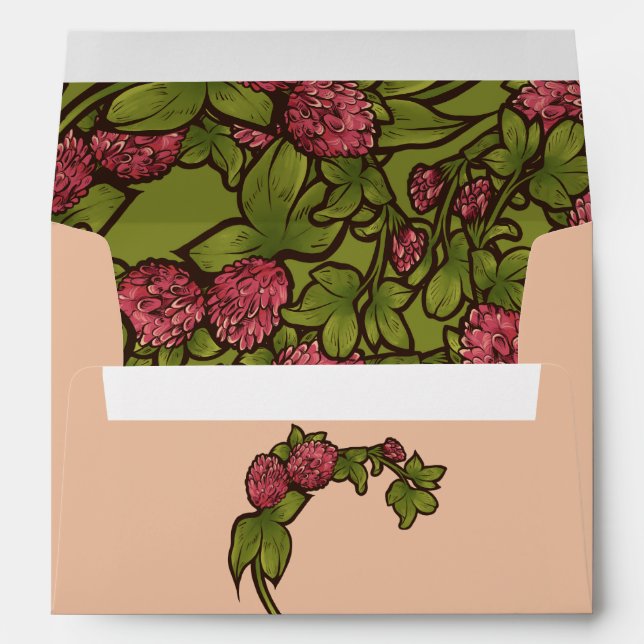 Red Clover Pattern Envelope (Back (Bottom))