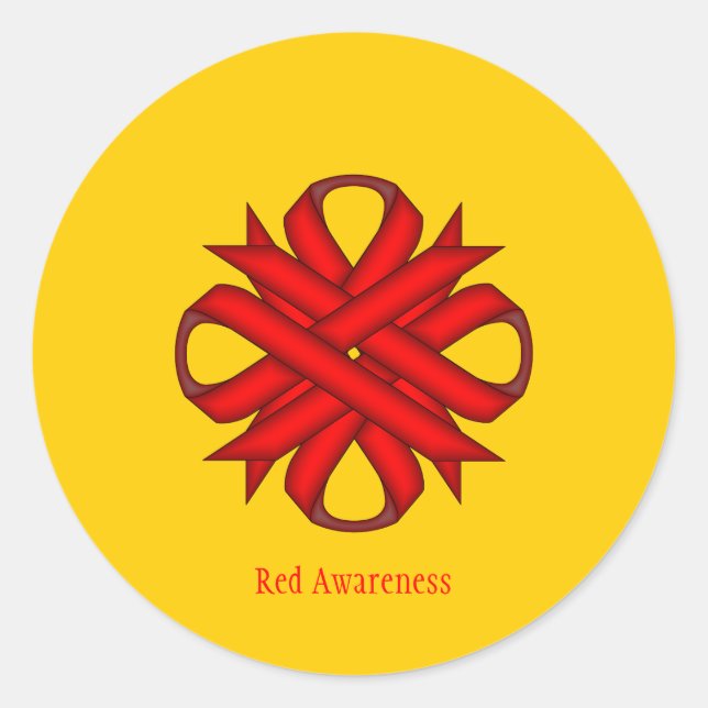 Red Clover Ribbon by Kenneth Yoncich Classic Round Sticker (Front)
