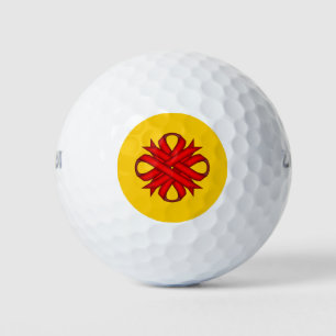 Red Clover Ribbon by Kenneth Yoncich Golf Balls