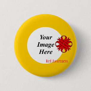 Red Clover Ribbon Template by Kenneth Yoncich 6 Cm Round Badge