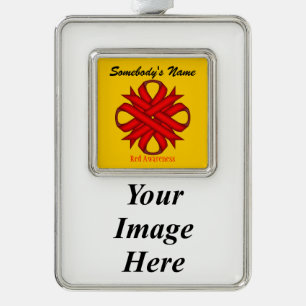 Red Clover Ribbon Tmpl (V-I) by Kenneth Yoncich Silver Plated Framed Ornament