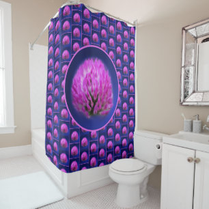 Red Clover Wildflower Abstract Pattern  Shower Curtain