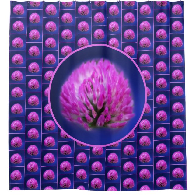 Red Clover Wildflower Abstract Pattern  Shower Curtain (Front)