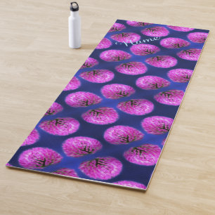 Red Clover Wildflower Abstract Personalised Yoga Mat