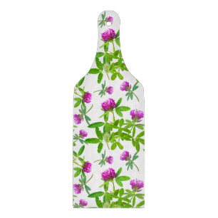 Red Clovers on White Cutting Board