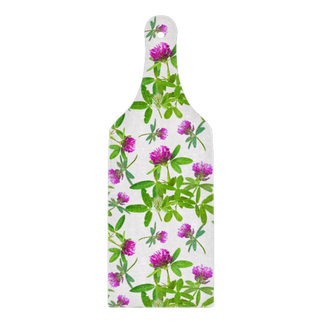 Red Clovers on White Cutting Board (Front)
