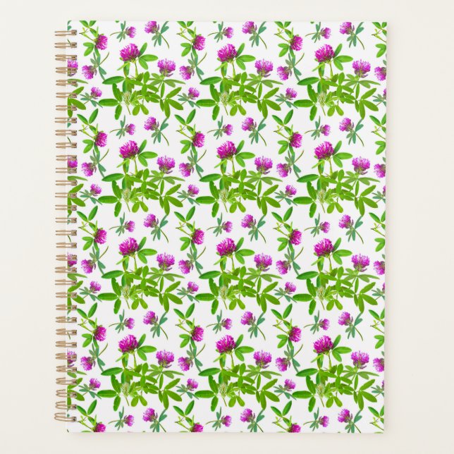 Red Clovers on White Planner (Front)