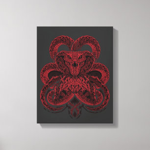 Red Cobra Art Deco Snake Illustration Canvas Print