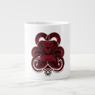 Red Cobra Art Deco Snake Illustration Large Coffee Mug