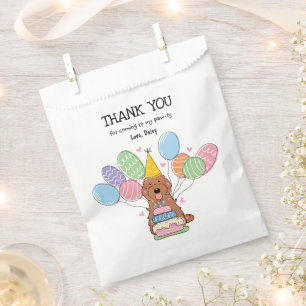 Red Cockapoo Cavapoo Birthday Party Favour Bags