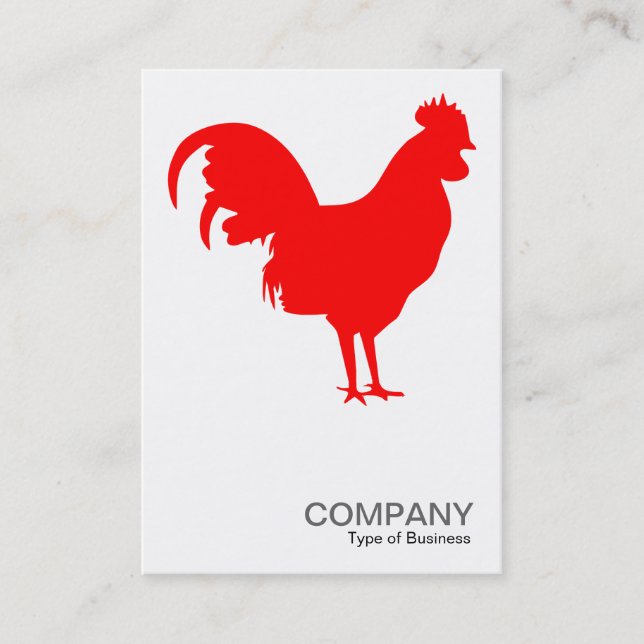 Red Cockerel - White Business Card (Front)