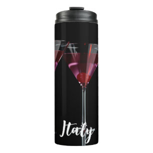 Red cocktails in martini glass with cherry thermal tumbler