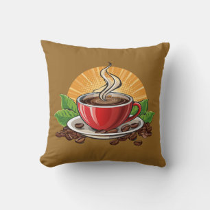 Red coffee cup cushion