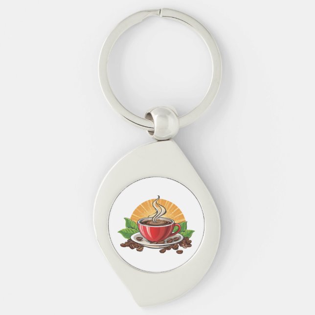 Red coffee cup key ring (Front)