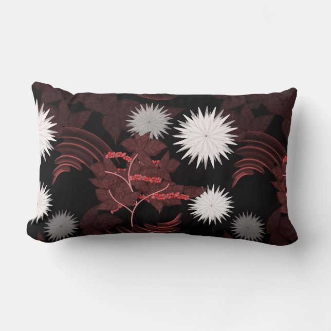 Red coffee tree flowers. lumbar cushion (Front)