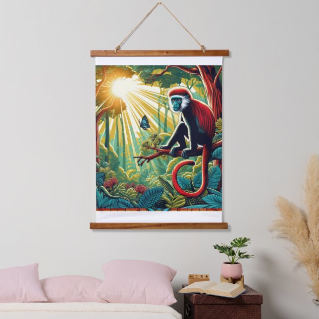 RED COLOBUS MONKEY TAPESTRY (Bedroom)