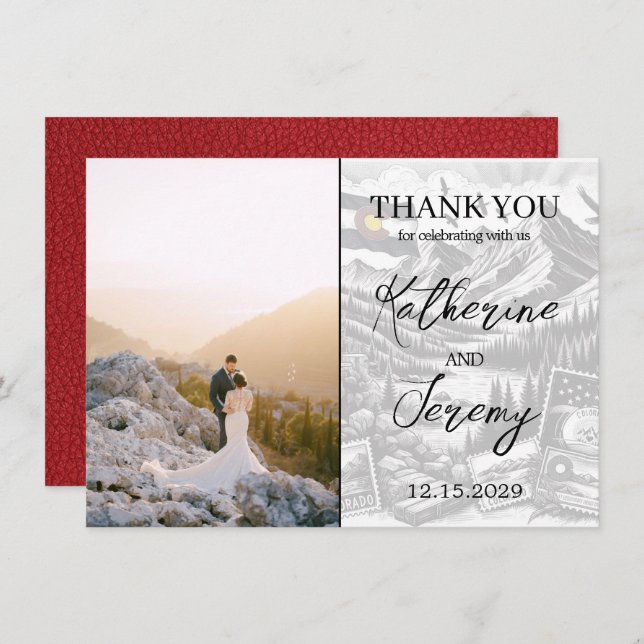 Red Colorado Passport Thank You Card (Front/Back)
