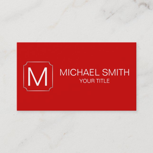 Red colour background business card (Front)