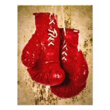 Red Colour Boxing Gloves Painting