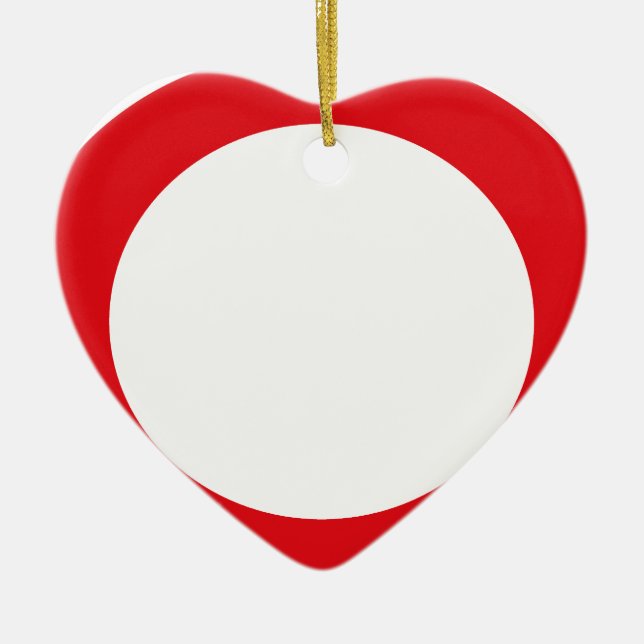 Red Colour Circle Simple Customisable Design Ceramic Tree Decoration (Front)