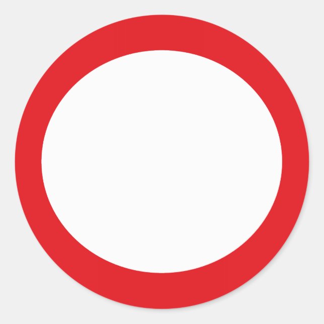 Red Colour Circle Simple Customisable Design Classic Round Sticker (Front)