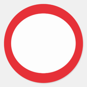Red Colour Circle Simple Customisable Design Classic Round Sticker