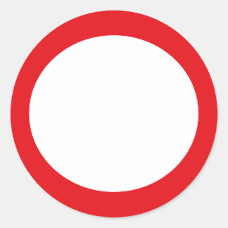 Red Colour Circle Simple Customisable Design Classic Round Sticker