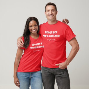 Red Colour Couples Wedding Marriage 2Xl Size Party T-Shirt