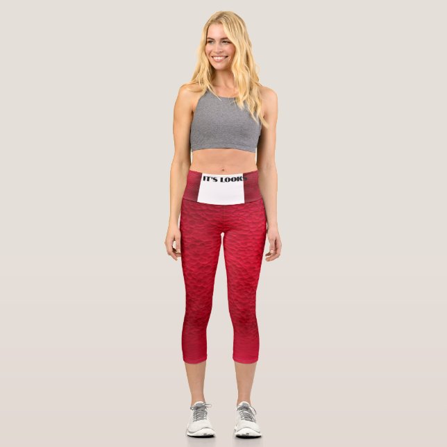 Red colour laggings comfortable  capri leggings (Front)